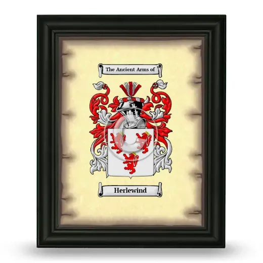 Herlewind Coat of Arms Framed - Black