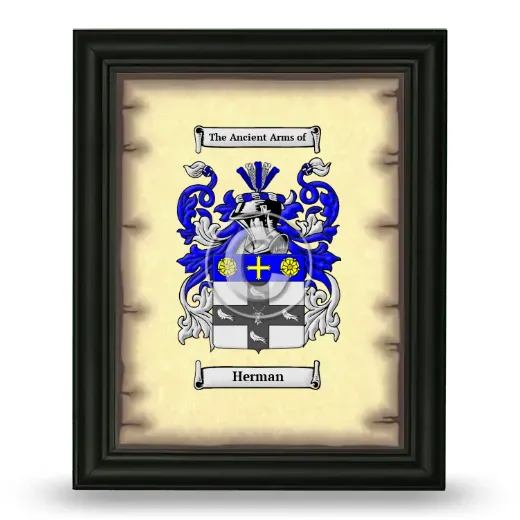 Herman Coat of Arms Framed - Black