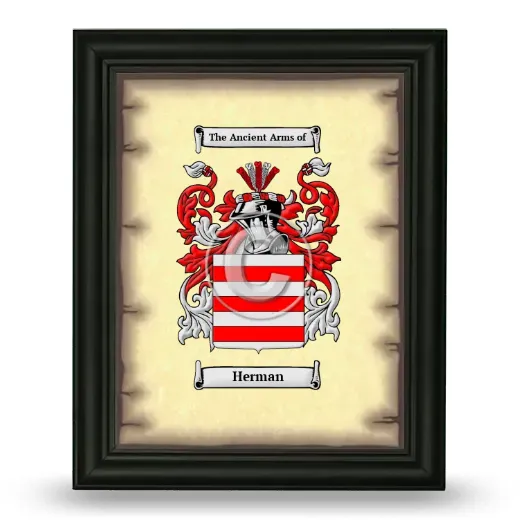 Herman Coat of Arms Framed - Black