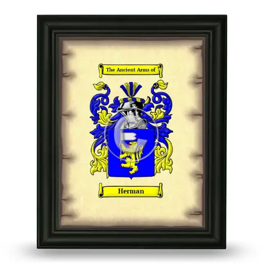 Herman Coat of Arms Framed - Black