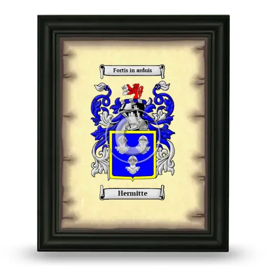 Hermitte Coat of Arms Framed - Black