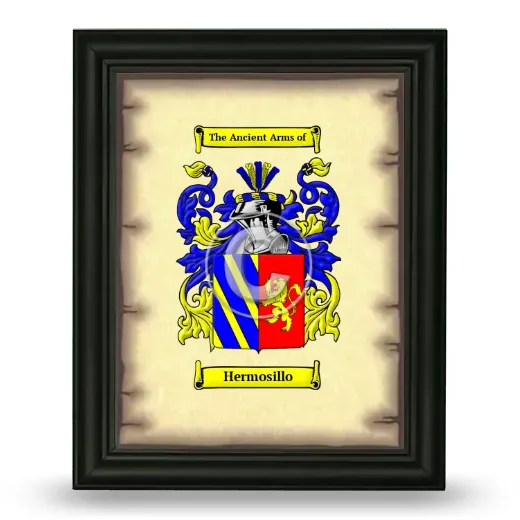 Hermosillo Coat of Arms Framed - Black