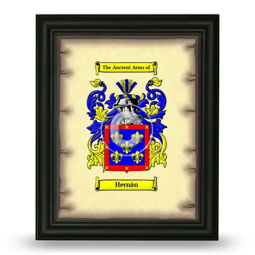 Hernán Coat of Arms Framed - Black