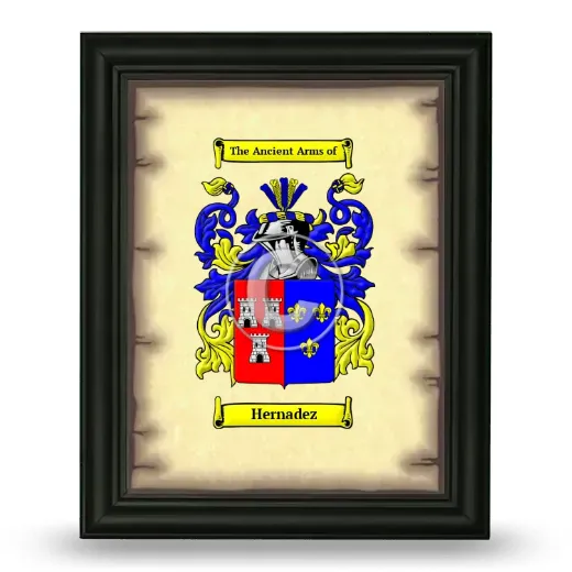 Hernadez Coat of Arms Framed - Black