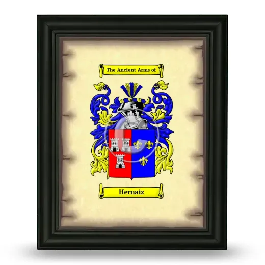 Hernaiz Coat of Arms Framed - Black