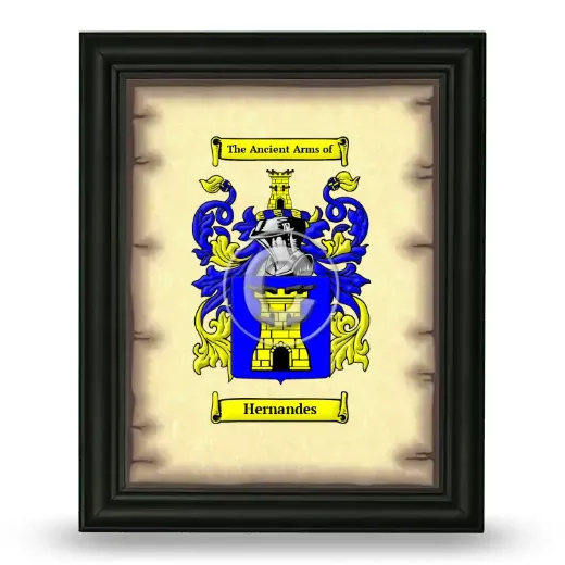 Hernandes Coat of Arms Framed - Black