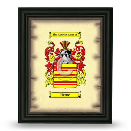 Herne Coat of Arms Framed - Black