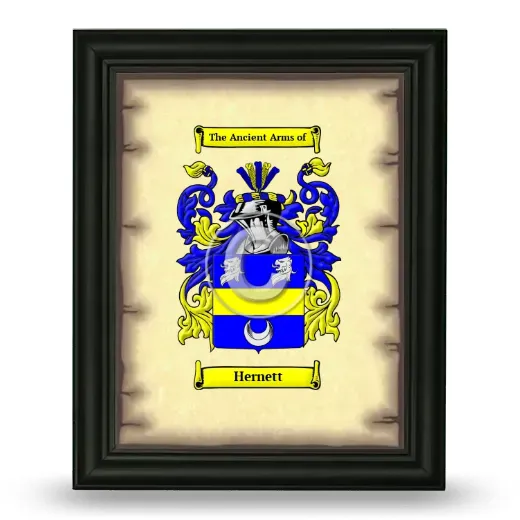Hernett Coat of Arms Framed - Black