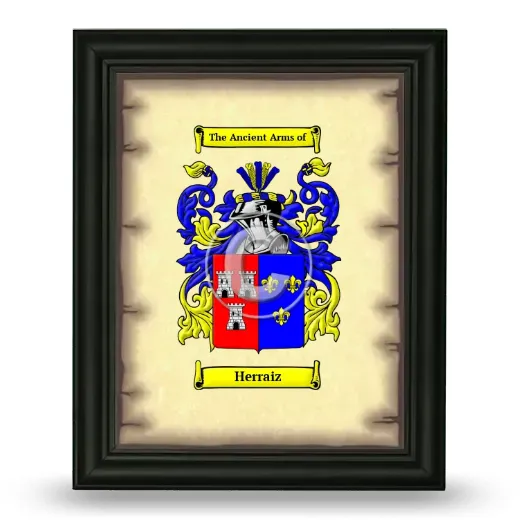 Herraiz Coat of Arms Framed - Black