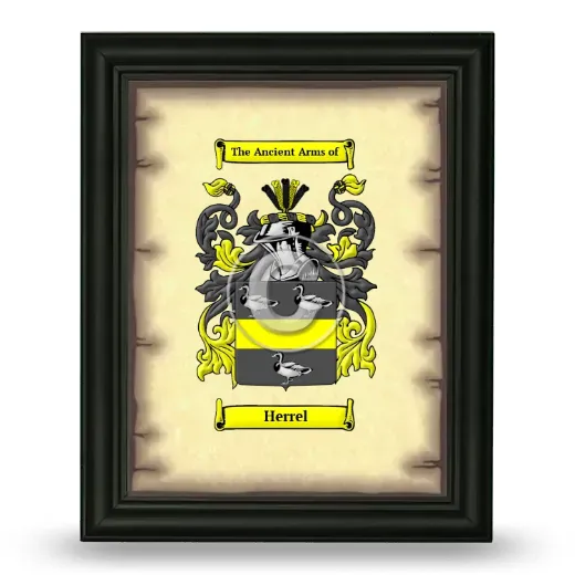 Herrel Coat of Arms Framed - Black