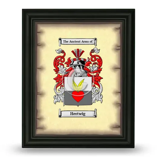 Hertwig Coat of Arms Framed - Black