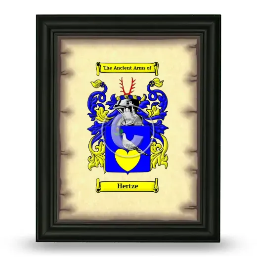 Hertze Coat of Arms Framed - Black