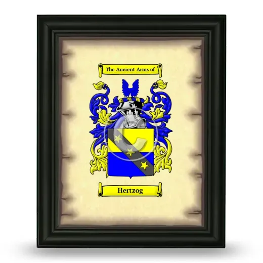 Hertzog Coat of Arms Framed - Black
