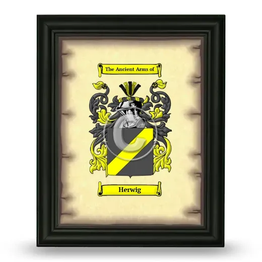 Herwig Coat of Arms Framed - Black