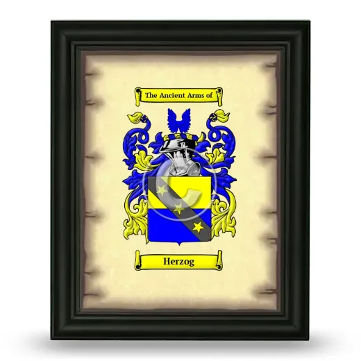 Herzog Coat of Arms Framed - Black