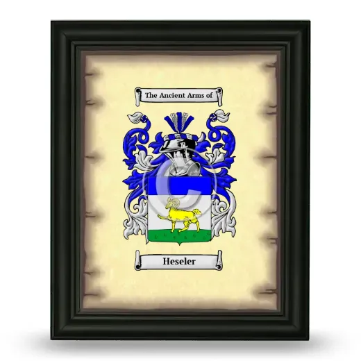 Heseler Coat of Arms Framed - Black
