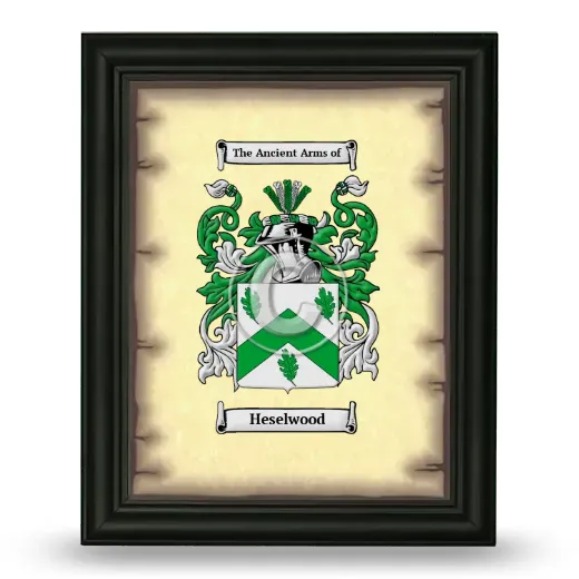 Heselwood Coat of Arms Framed - Black