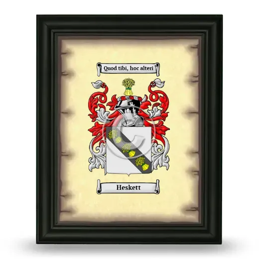 Heskett Coat of Arms Framed - Black