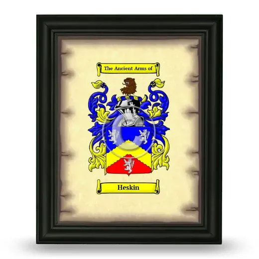 Heskin Coat of Arms Framed - Black