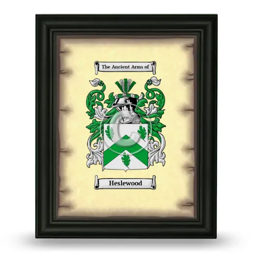 Heslewood Coat of Arms Framed - Black