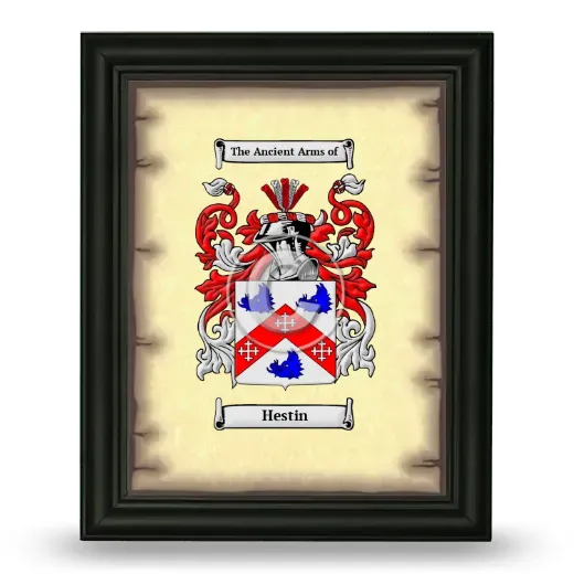 Hestin Coat of Arms Framed - Black