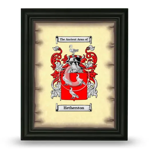 Hetherston Coat of Arms Framed - Black