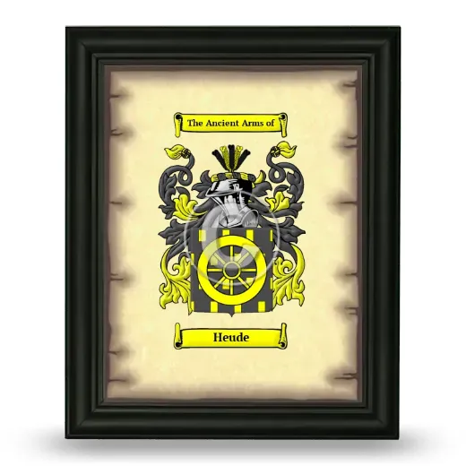 Heude Coat of Arms Framed - Black