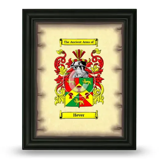 Hever Coat of Arms Framed - Black