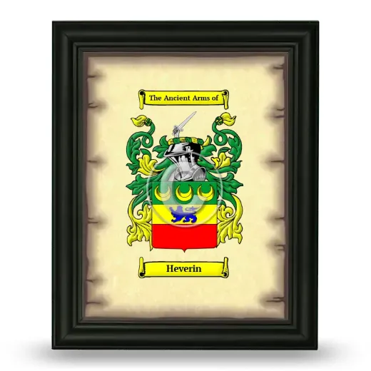 Heverin Coat of Arms Framed - Black