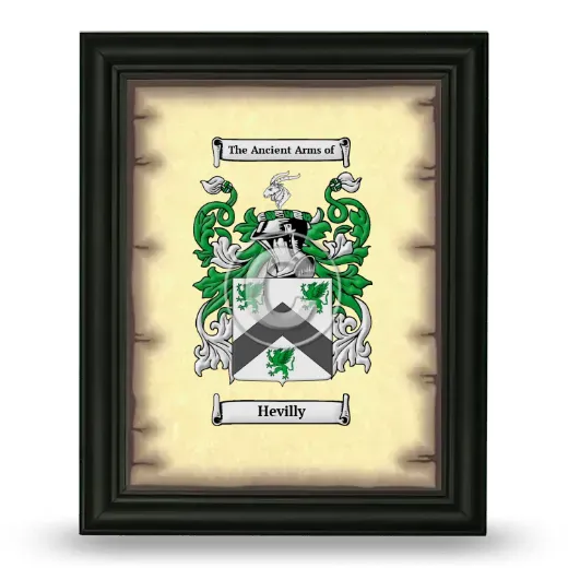 Hevilly Coat of Arms Framed - Black