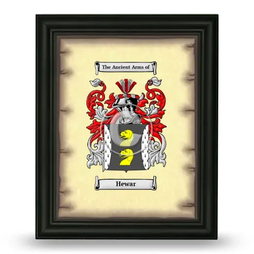 Hewar Coat of Arms Framed - Black