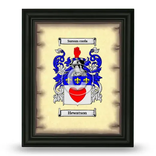 Hewatson Coat of Arms Framed - Black
