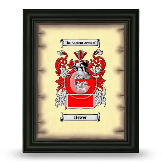 Hewer Coat of Arms Framed - Black