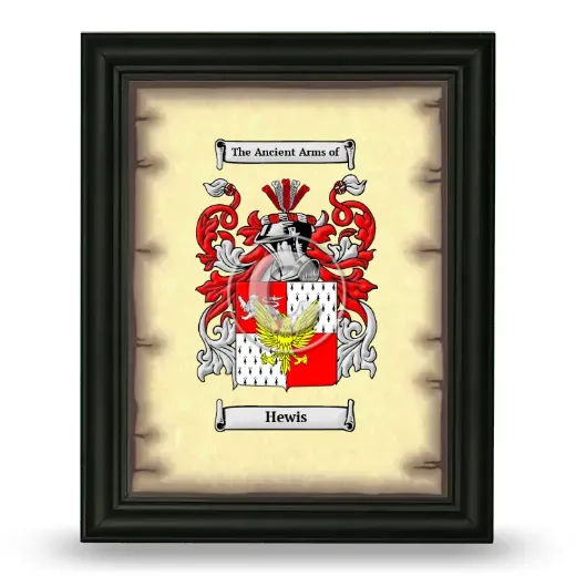 Hewis Coat of Arms Framed - Black