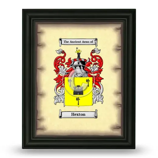 Hexton Coat of Arms Framed - Black