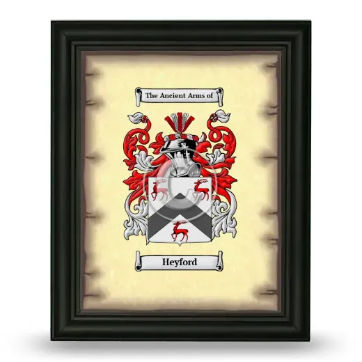 Heyford Coat of Arms Framed - Black