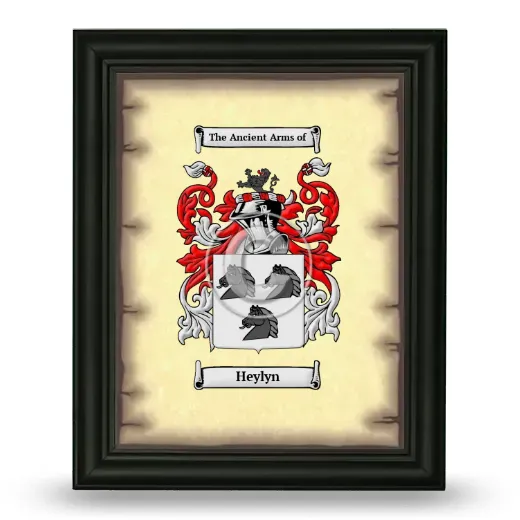 Heylyn Coat of Arms Framed - Black