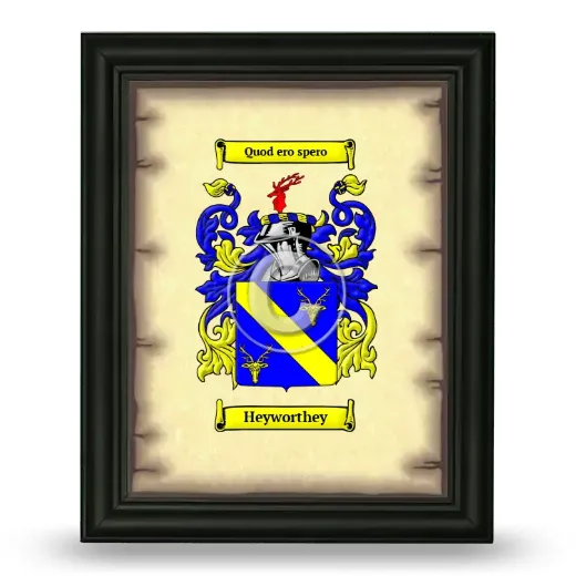 Heyworthey Coat of Arms Framed - Black