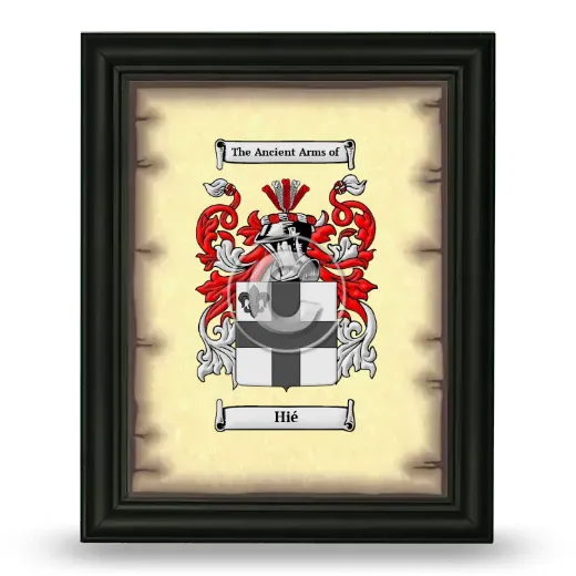 Hié Coat of Arms Framed - Black