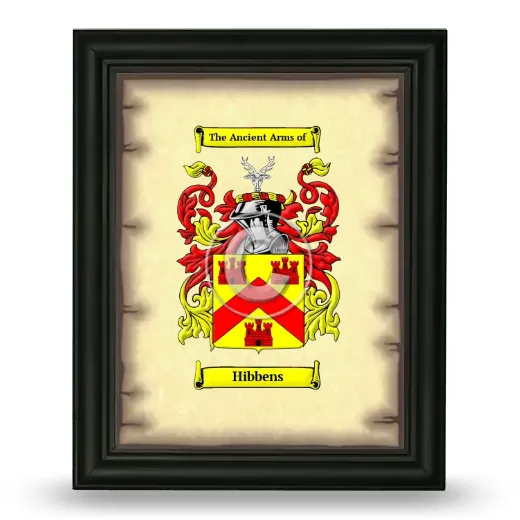 Hibbens Coat of Arms Framed - Black