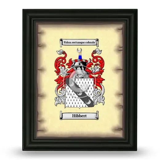 Hibbert Coat of Arms Framed - Black