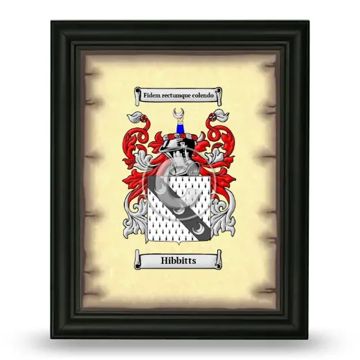 Hibbitts Coat of Arms Framed - Black