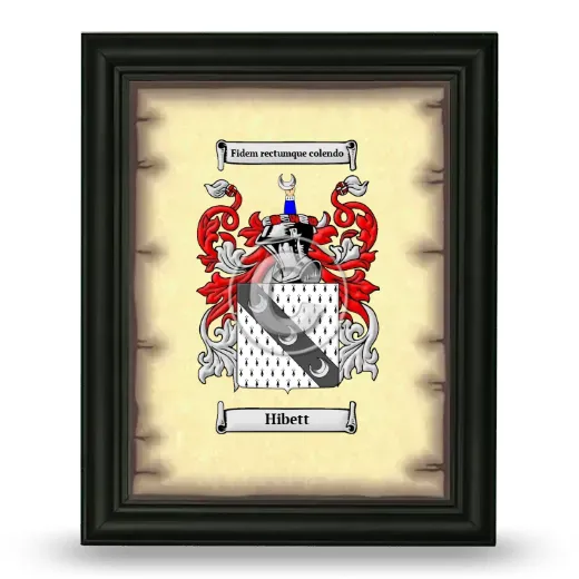Hibett Coat of Arms Framed - Black