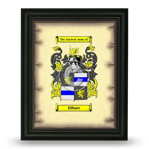 Hibner Coat of Arms Framed - Black