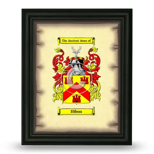 Hibon Coat of Arms Framed - Black