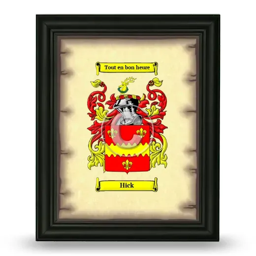 Hick Coat of Arms Framed - Black