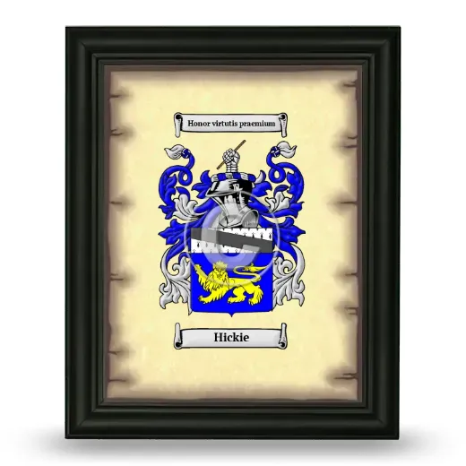 Hickie Coat of Arms Framed - Black