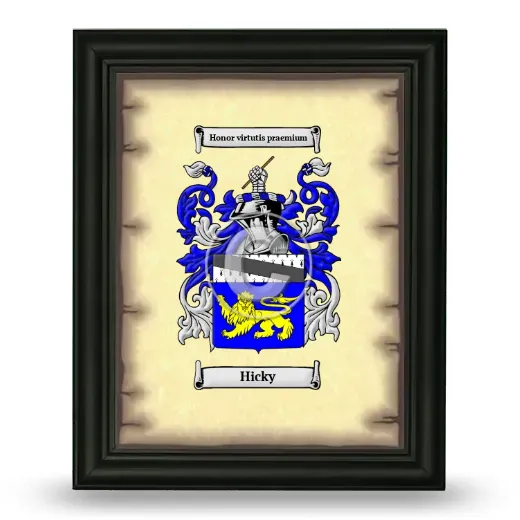 Hicky Coat of Arms Framed - Black