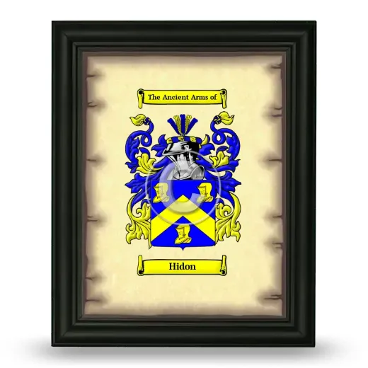 Hidon Coat of Arms Framed - Black