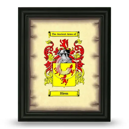 Hiem Coat of Arms Framed - Black